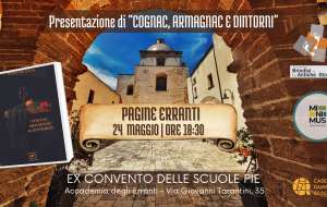 Pagine Erranti: venerdì 24 Pino De Luca presenta “Cognac, Armagnac e dintorni” all’ex convento Scuole Pie
