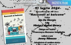 La Rassegna del Chiostro: domani Ida De Giorgio presenta “Racconti al balcone”