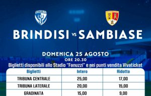 Brindisi FC-Sambiase: biglietti anche allo stadio