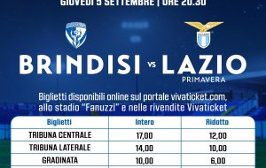 Brindisi FC-Lazio Primavera: i prezzi dei biglietti