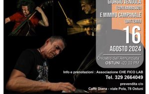 Ad Ostuni, l’associazione Che Fico Lab, organizza il concerto di musica jazz con il Michele Fazio Trio
