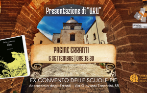 Pagine Erranti: il 6 settembre la presentazione del libro “URU” di Fabio Carbone