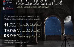 Il Calendario delle Stelle: tre appuntamenti con le osservazioni astronomiche al Castello di Carovigno