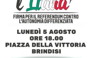 Rucuciamo l’Italia: oggi i GEV in Piazza Vittoria per la raccolta firme sul referendum per l’abolizione dell’Autonomia Differenziata