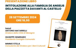 “Mesagne e i Principi de Angelis”, la presentazione del libro e l’intitolazione della piazzetta