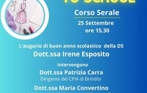 Mercoledì 25 settembre il saluto inaugurale agli studenti dei corsi serale