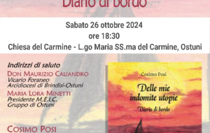 Domani ad Ostuni Don Cosimo Posi presenta il libro “Delle mie indomite utopie-Diario di bordo“