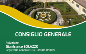 Sviluppo e Territorio: domani il Consiglio Generale della Cisl Taranto Brindisi