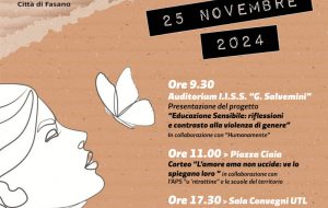 Fasano celebra La Giornata internazionale per l’eliminazione della violenza contro le donne