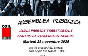 La CGIL Brindisi rilancia il tema dei presidi territoriali contro la violenza di genere