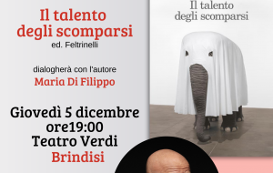 La Feltrinelli point Brindisi organizza la presentazione de “Il talento degli scomparsi” di Claudio Bisio. Appuntamento 5 dicembre alle 19.00 al Teatro Verdi