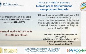 Tecnico per la trasformazione energetico-ambientale: riapertura bando di iscrizioni all’IFTS di ECIPA