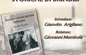 Giovanni Membola ed il libro “Mestieri e attività storiche di Brindisi” protagonisti di una serata al CRDD Marina. Appuntamento martedì 3 dicembre