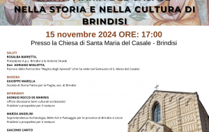 Brindisi e le Antiche Strade: 15 Novembre  convegno “Santa Maria del Casale nella Storia e nella Cultura di Brindisi”