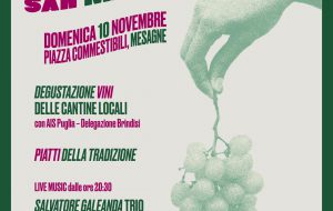 Aspettando San Martino, domenica 10 novembre a Mesagne degustazioni e musica in piazza