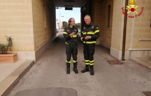 Il saluto dei Vigili del Fuoco di Brindisi al vicecomandante Bungaro