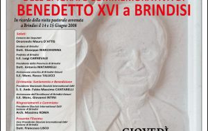 Un’epigrafe per ricordare la visita di Benedetto XVI a Brindisi