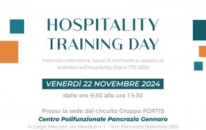San Pancrazio Salentino, Hospitality Training Day in Puglia: venerdì 22 novembre giornata di confronto sui temi cruciali del settore