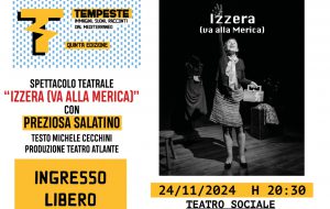 Festival Tempeste, va in scena “Izzera” con Preziosa Salatino