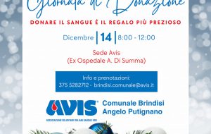 Avis: sabato 14 dicembre raccolta di sangue presso l’ex Ospedale Di Summa