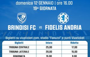Brindisi FC – Fidelis Andria: trasferta vietata ai tifosi ospiti