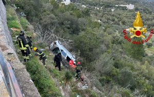 Con l’auto in un dirupo: salvato dai Vigili del Fuoco