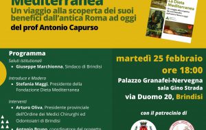 A Brindisi la prima presentazione del libro “Dieta Mediterranea. Un viaggio alla scoperta dei suoi benefici dall’antica Roma ad oggi”
