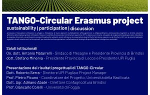 Innovazione, economia circolare e gestione degli scarti agricoli: TANGO-Circular, il ciclo di incontri giunge a Mesagne