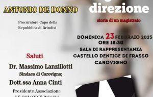 Domenica 23 Antonio De Donno presenta “La giusta direzione. Storia di un magistrato” al Castello di Carovigno