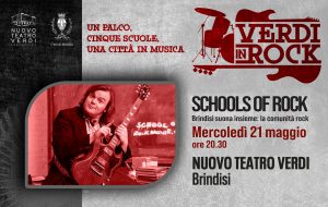 Schools of Rock: mercoledì 21 Maggio concerto dei maestri delle scuole musicali al Nuovo Teatro Verdi di Brindisi