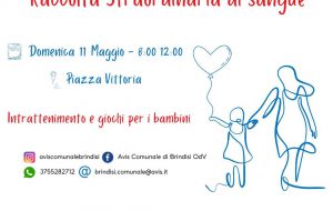 Festa della Mamma: domenica 11 raccolta straordinaria di sangue in Piazza Vittoria