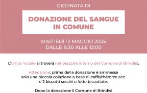 Martedì 13 maggio giornata di donazione sangue in Comune