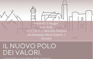 Nasce a Brindisi il Polo dei Valori: associazioni, enti e realtà apolitiche e apartitiche del Territorio Pugliese, unite per dignità, pace e inclusione