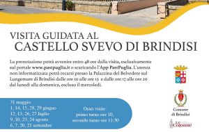 Ripartono le visite guidate al Castello Svevo di Brindisi a cura della Associazione Le Colonne