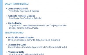 Brindisi: il 16 Giugno si presenta il Protocollo d’Intesa “Accordo di Rete per la Parità di genere”