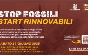 Brindisi, Stop Fossili Start Rinnovabili: domani conferenza di Legambiente