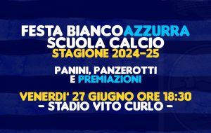 Venerdì 27 giugno in programma la “Festa Biancoazzurra”.