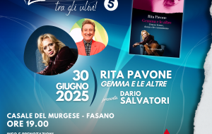 LibriAmo… tra gli ulivi: il 30 Giugno Rita Pavone ospite con “Gemma e le altre”