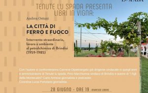 Libri in Vigna: sabato 28 a Tenute Lu Spada Andrea Ostuni presenta “La città di ferro e fuoco”