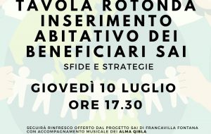 Inserimento Abitativo dei beneficiari Sai – Sfide e strategie: giovedì 10 tavola rotonda a Francavilla Fontana