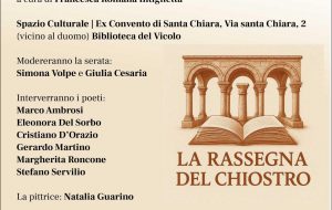 Stasera “Collettiva dei Poeti” alla Rassegna del Chiostro