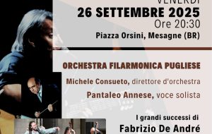 Faber Symphoniker: a Mesagne il 26 settembre i successi di De André in chiave sinfonica