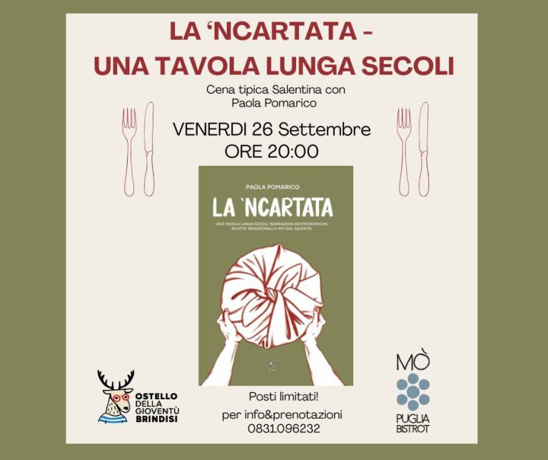 Cena-evento con Paola Pomarico all’Ostello della Gioventù