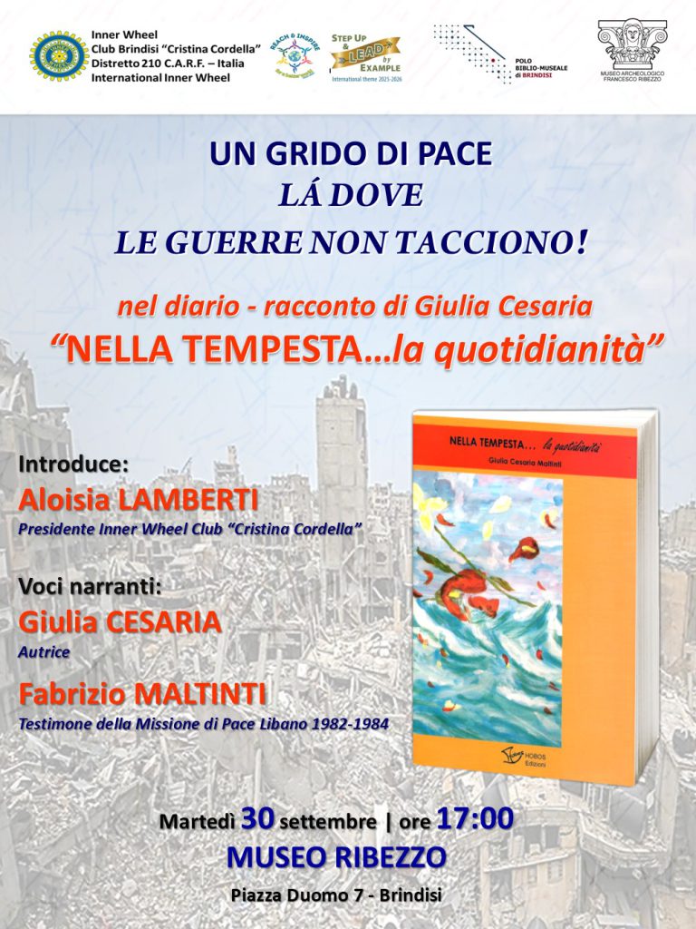 Un grido di pace là dove le guerre non tacciono: Martedì 30 al MAPRi il libro “Nella tempesta… la quotidianità” di Giulia Cesaria