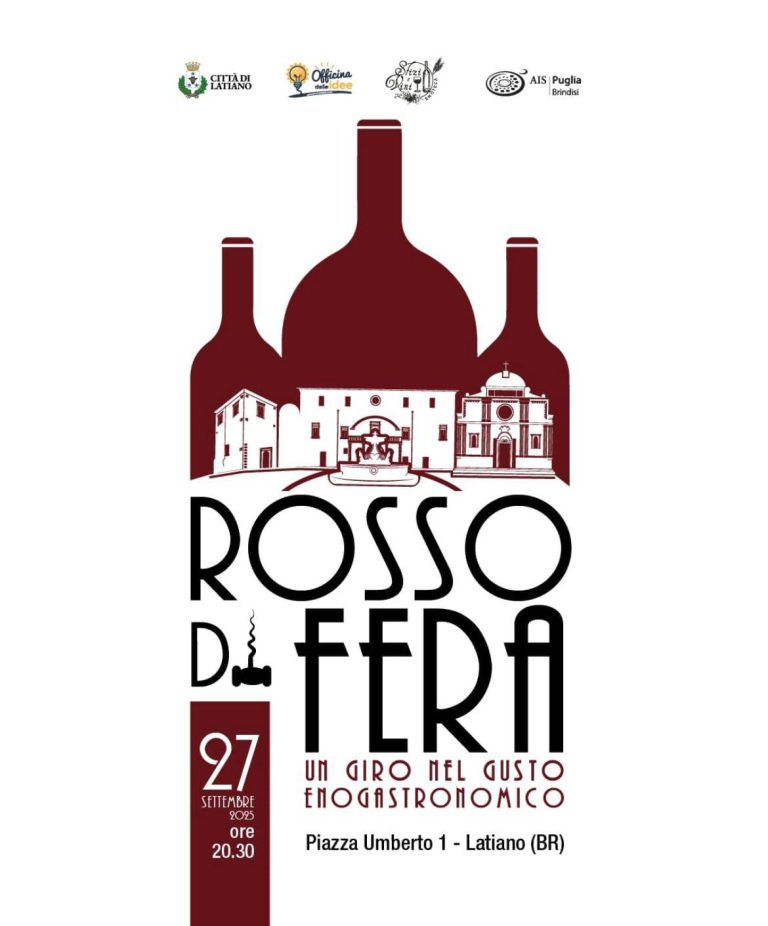 Latiano si prepara a “Rosso di Fera 2025”: il vino protagonista a Palazzo Imperiali