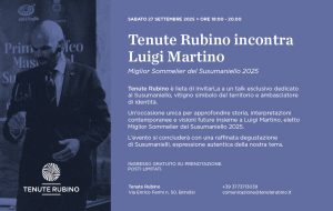 Sabato 27 Settembre Tenute Rubino incontra Luigi Martino, miglior sommelier del Susumanilello