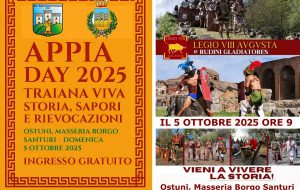 Appia Day 2025: domenica 5 Ottobre “Traiana Viva – Storia, Sapori e Rievocazioni lungo la Traiana”