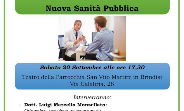 Sabato 20 a Brindisi incontro su “La Medicina che vogliamo. Dalla Carta di Bologna a una nuova Sanità Pubblica”