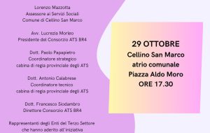 Consorzio BR4 e servizi oncologici, mercoledì 29 ottobre incontro pubblico a Cellino San Marco