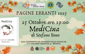 Pagine Erranti 2025: 25 ottobre presentazione del libro “MediCina” di Stefano Bono
